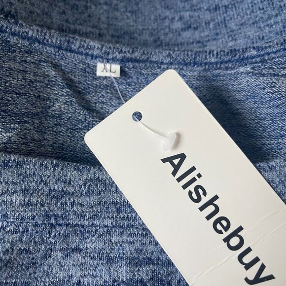 Alishebuy Womens Blue Long Sleeve Top XL Cotton/Polyester Blend. NWT. - Picture 3 of 8